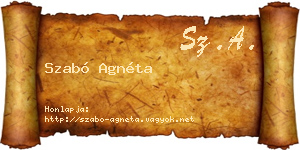 Szabó Agnéta névjegykártya